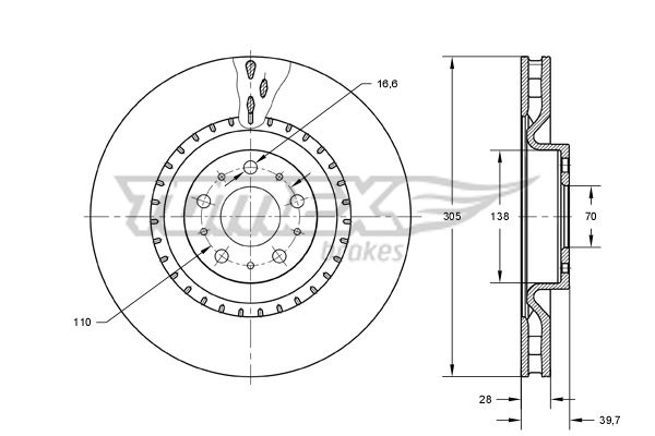 Гальмівний диск TOMEX Brakes TX 73-74