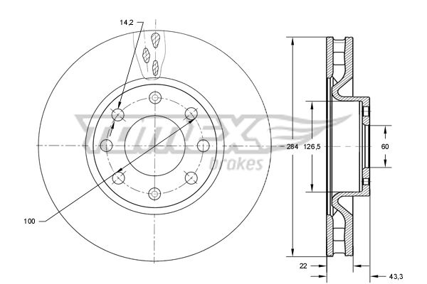 Stabdžių diskas TOMEX Brakes TX 73-76