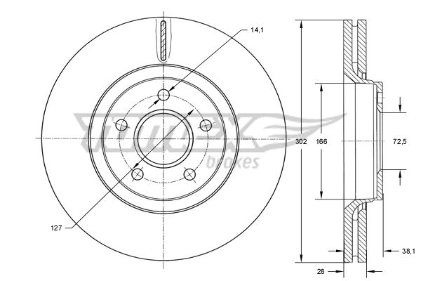 Brake Disc TOMEX Brakes TX 73-77