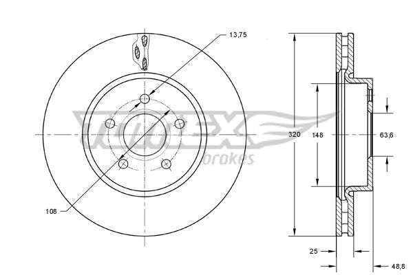 Stabdžių diskas TOMEX Brakes TX 73-91