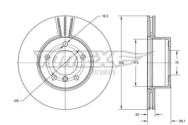 Brake Disc TOMEX Brakes TX 73-97