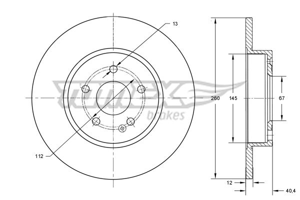 Stabdžių diskas TOMEX Brakes TX 74-06