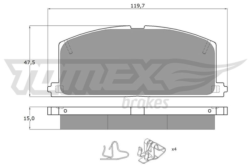 Stabdžių trinkelių rinkinys, diskinis stabdys TOMEX Brakes TX 10-17