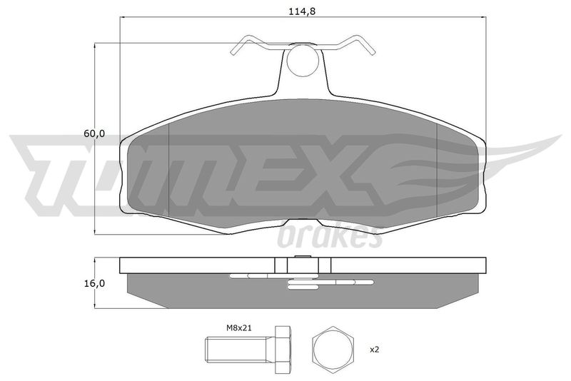 Stabdžių trinkelių rinkinys, diskinis stabdys TOMEX Brakes TX 10-272