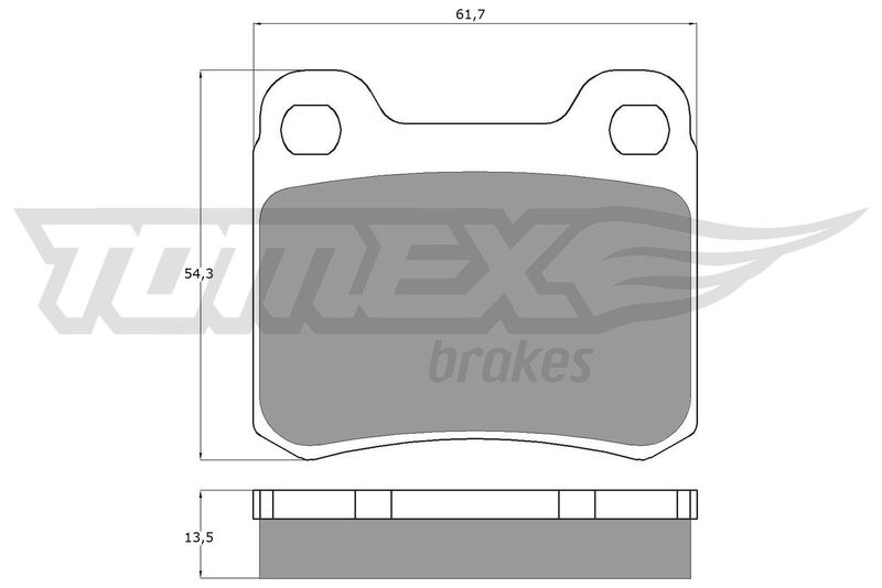 Stabdžių trinkelių rinkinys, diskinis stabdys TOMEX Brakes TX 10-37