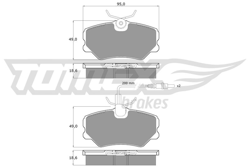 Stabdžių trinkelių rinkinys, diskinis stabdys TOMEX Brakes TX 10-44