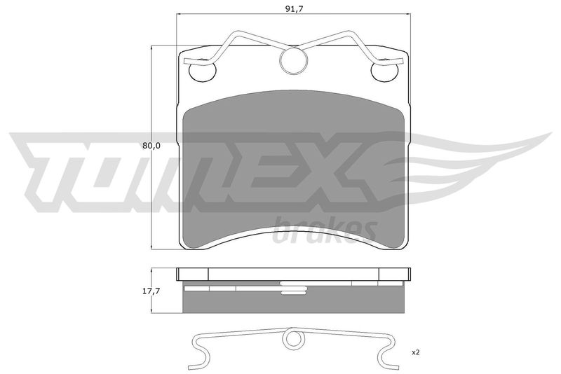 Stabdžių trinkelių rinkinys, diskinis stabdys TOMEX Brakes TX 10-64