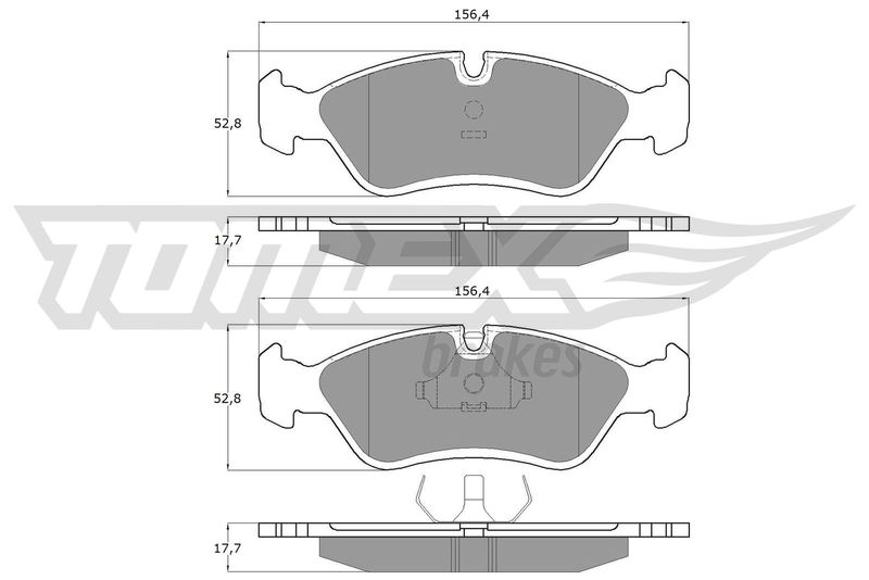 Stabdžių trinkelių rinkinys, diskinis stabdys TOMEX Brakes TX 10-68