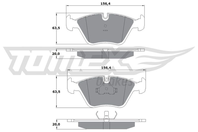 Stabdžių trinkelių rinkinys, diskinis stabdys TOMEX Brakes TX 10-69