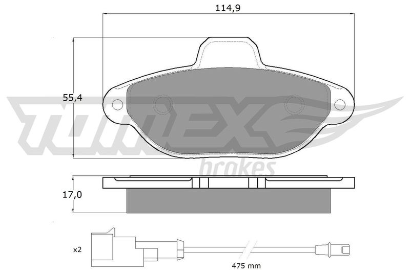 Stabdžių trinkelių rinkinys, diskinis stabdys TOMEX Brakes TX 10-721