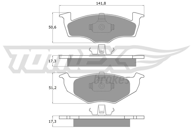 Stabdžių trinkelių rinkinys, diskinis stabdys TOMEX Brakes TX 10-85