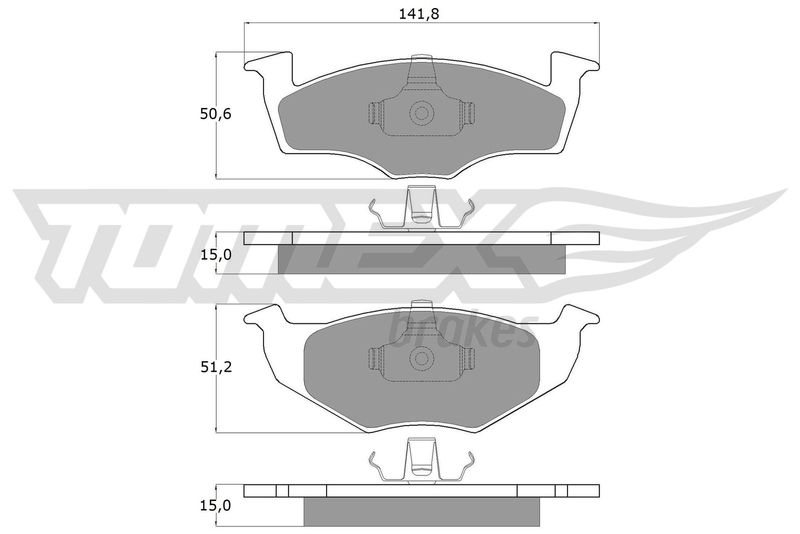 Stabdžių trinkelių rinkinys, diskinis stabdys TOMEX Brakes TX 10-851