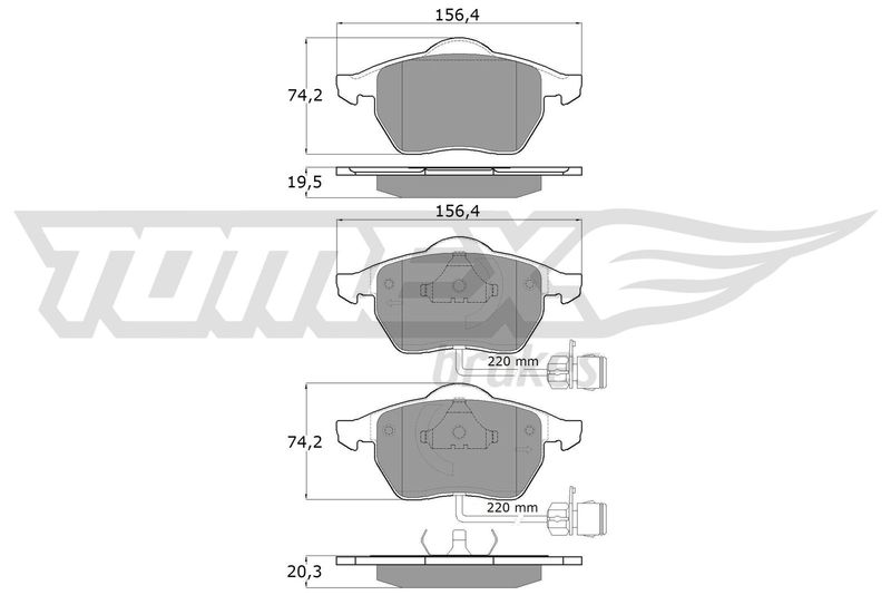 Stabdžių trinkelių rinkinys, diskinis stabdys TOMEX Brakes TX 10-941