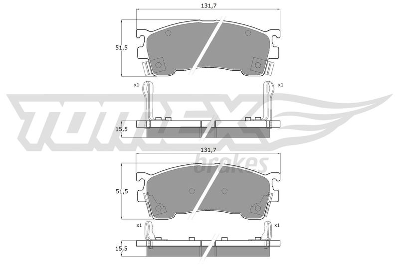 Brake Pad Set, disc brake TOMEX Brakes TX 11-02