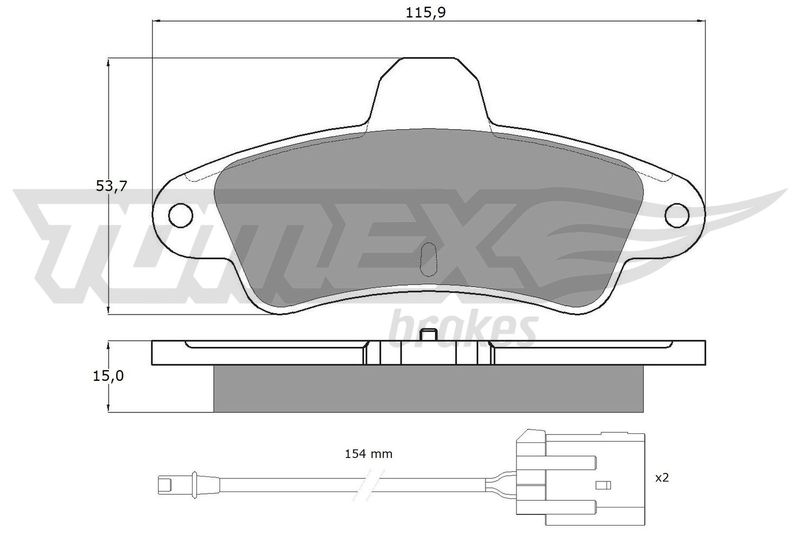 Stabdžių trinkelių rinkinys, diskinis stabdys TOMEX Brakes TX 11-201