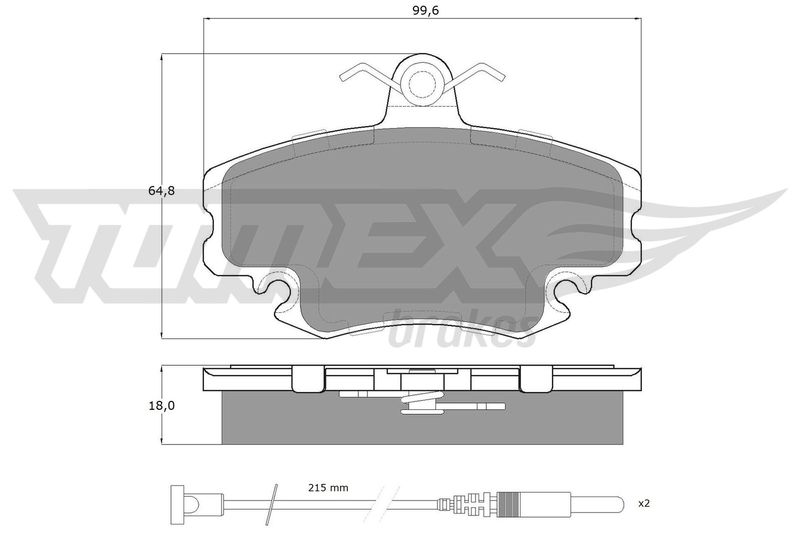 Stabdžių trinkelių rinkinys, diskinis stabdys TOMEX Brakes TX 11-78