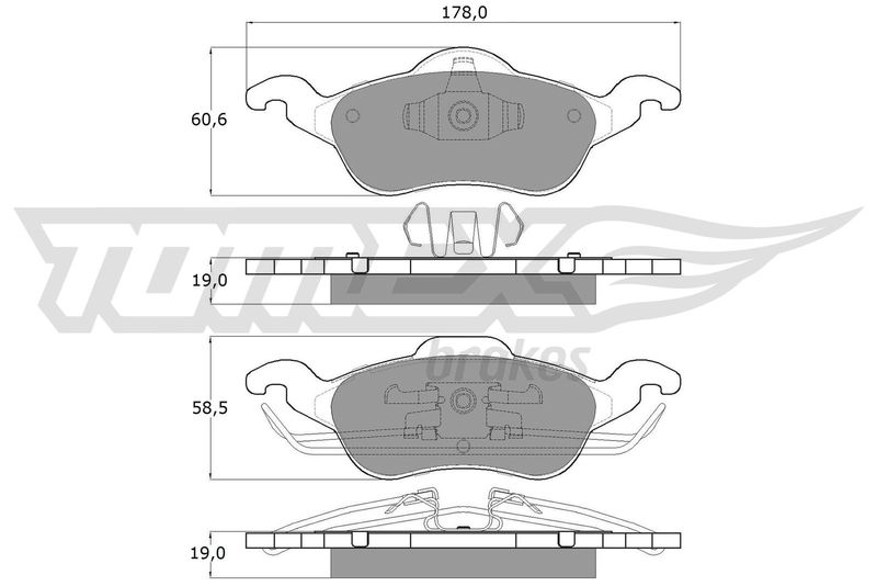 Brake Pad Set, disc brake TOMEX Brakes TX 12-17