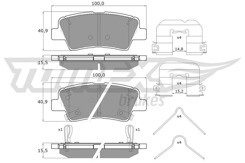 Brake Pad Set, disc brake TOMEX Brakes TX 17-481