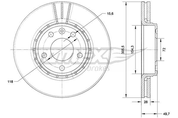 Гальмівний диск TOMEX Brakes TX 70-27