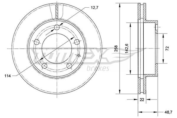 Stabdžių diskas TOMEX Brakes TX 70-70