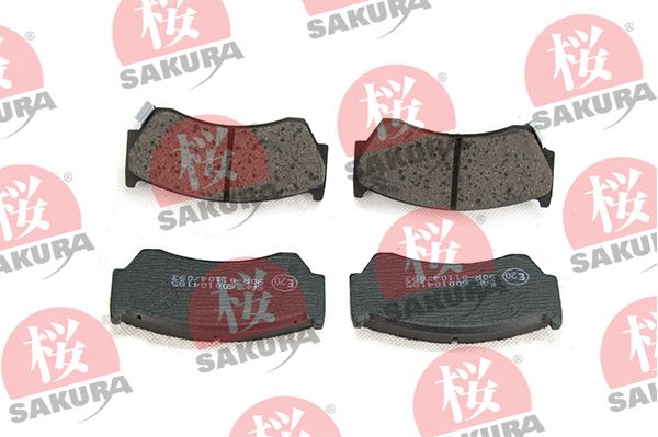 Комплект гальмівних накладок, дискове гальмо SAKURA 600-10-4185