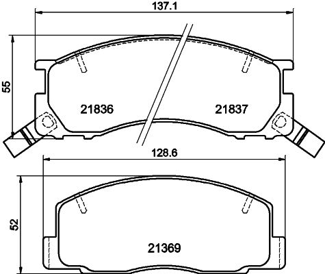 Комплект гальмівних накладок, дискове гальмо HELLA PAGID 8DB 355 006-451