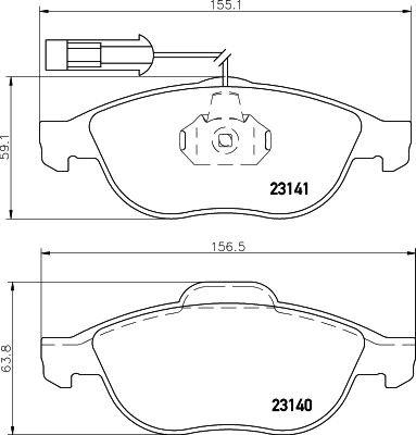 Комплект гальмівних накладок, дискове гальмо HELLA PAGID 8DB 355 008-421