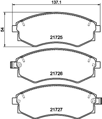 Комплект гальмівних накладок, дискове гальмо HELLA PAGID 8DB 355 016-691