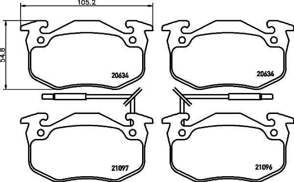 Комплект гальмівних накладок, дискове гальмо HELLA PAGID 8DB 355 018-941