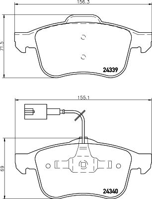 Brake Pad Set, disc brake HELLA PAGID 8DB 355 006-901