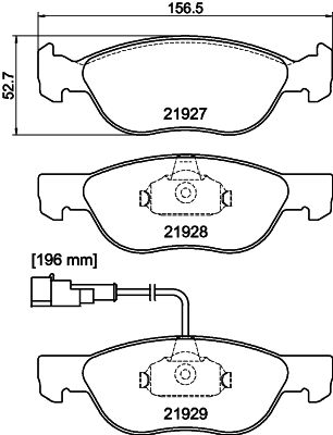 Комплект гальмівних накладок, дискове гальмо HELLA PAGID 8DB 355 007-901