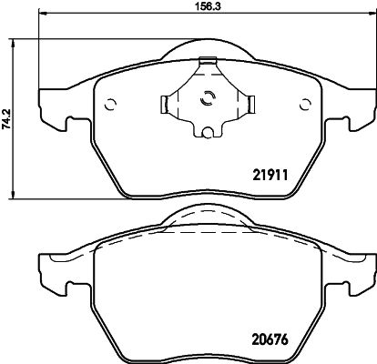 Комплект гальмівних накладок, дискове гальмо HELLA PAGID 8DB 355 008-021