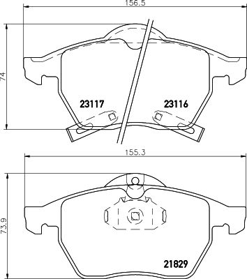 Комплект гальмівних накладок, дискове гальмо HELLA PAGID 8DB 355 008-041