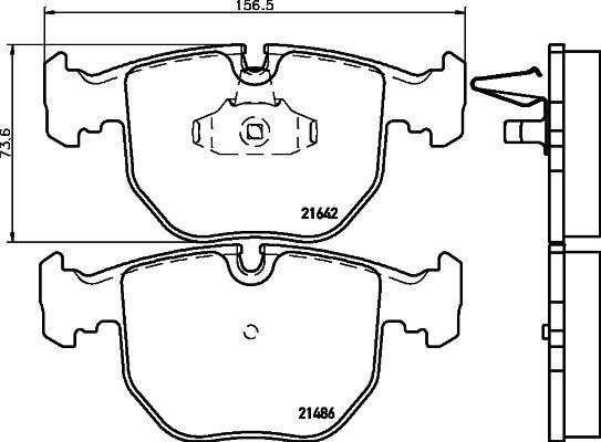 Комплект гальмівних накладок, дискове гальмо HELLA PAGID 8DB 355 008-281