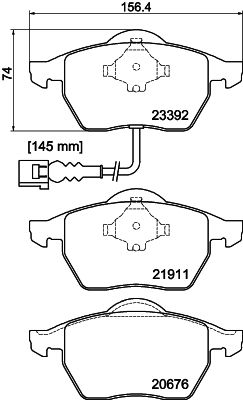 Комплект гальмівних накладок, дискове гальмо HELLA PAGID 8DB 355 008-471