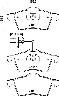 Комплект гальмівних накладок, дискове гальмо HELLA PAGID 8DB 355 008-931