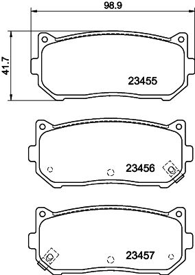 Stabdžių trinkelių rinkinys, diskinis stabdys HELLA PAGID 8DB 355 009-341