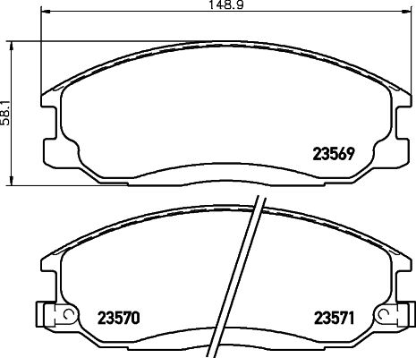 Комплект гальмівних накладок, дискове гальмо HELLA PAGID 8DB 355 009-991