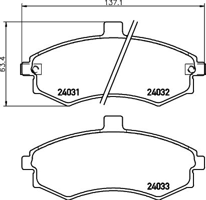 Комплект гальмівних накладок, дискове гальмо HELLA PAGID 8DB 355 010-481