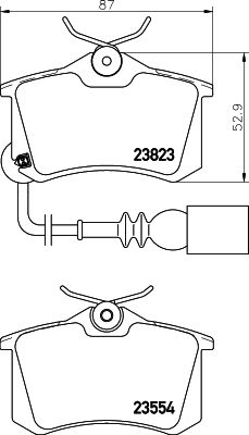 Комплект гальмівних накладок, дискове гальмо HELLA PAGID 8DB 355 010-781