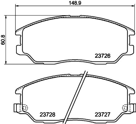 Комплект гальмівних накладок, дискове гальмо HELLA PAGID 8DB 355 010-861