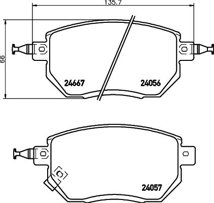 Stabdžių trinkelių rinkinys, diskinis stabdys HELLA PAGID 8DB 355 011-101