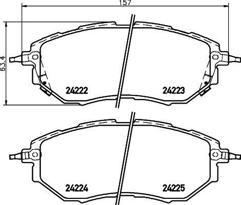 Комплект гальмівних накладок, дискове гальмо HELLA PAGID 8DB 355 012-031