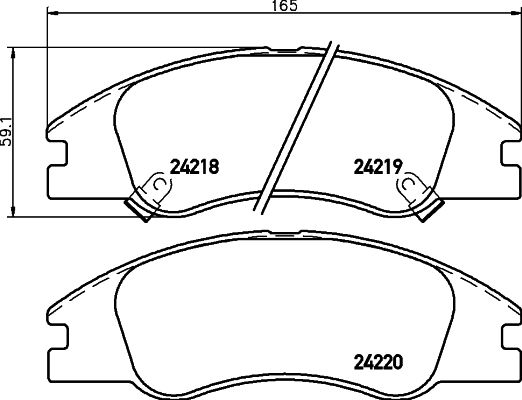 Комплект гальмівних накладок, дискове гальмо HELLA PAGID 8DB 355 012-041