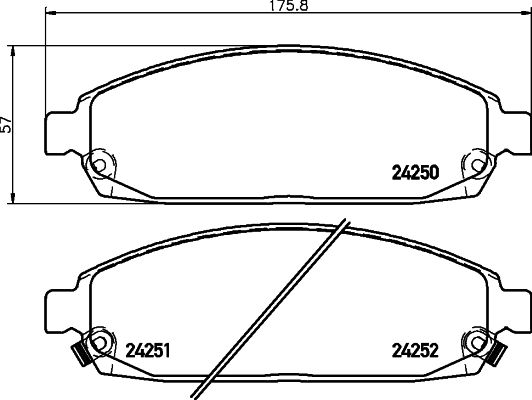 Комплект гальмівних накладок, дискове гальмо HELLA PAGID 8DB 355 012-101