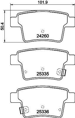 Комплект гальмівних накладок, дискове гальмо HELLA PAGID 8DB 355 012-171