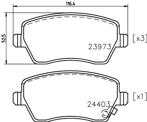 Brake Pad Set, disc brake HELLA PAGID 8DB 355 012-301