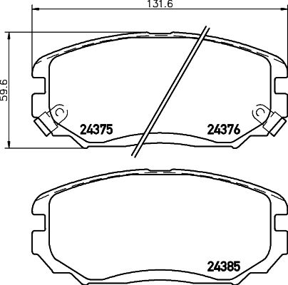 Комплект гальмівних накладок, дискове гальмо HELLA PAGID 8DB 355 012-461