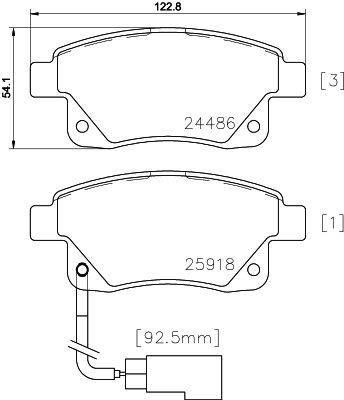 Комплект гальмівних накладок, дискове гальмо HELLA PAGID 8DB 355 012-781