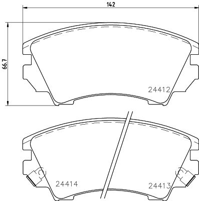 Комплект гальмівних накладок, дискове гальмо HELLA PAGID 8DB 355 013-041